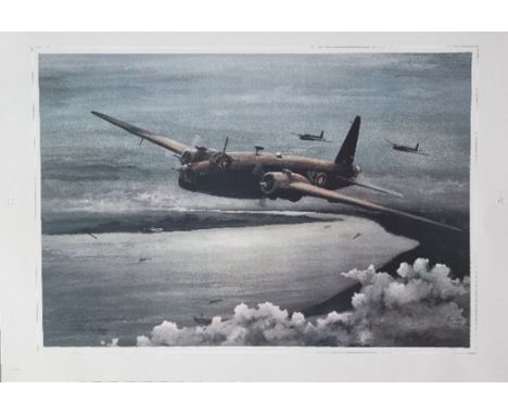 WW2 Colour Print Titled Vickers wellington by Ray Chapman 1996. Measures 18x13 inches appx. Good condition. All autographs ar