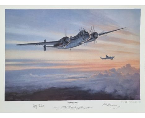 WW2 Colour Print Titled Hunting Owls by Mark Postlethwaite. Limited 251 of 500. Signed in Pencil by Mark Postlethwaite the Ar