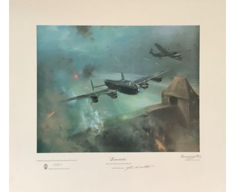 WW2 Frank Wootton, Limited Edition colour print, Lancaster (attack on the Mohne Dam, 16th / 17th May 1943), signed by the art