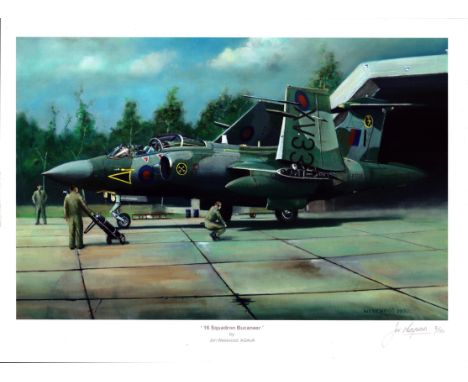 16 Squadron Buccaneer by Jon Westwood 15x11 inch colour print signed by The Artist. Good condition. All autographs are genuin