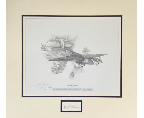 WWII 21X19 Inch mounted colour pencil print titled Pinpoint Marking limited edition 17/40 signed in pencil by the artist Nico