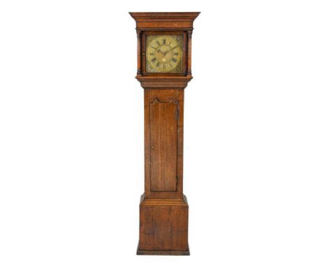 An Oak Thirty Hour Longcase Clock, signed William Porthouse, Penrith, circa 1760, flat top pediment, twin arched trunk door, 