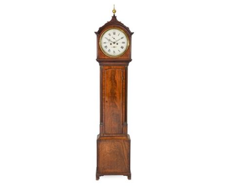 A Mahogany Eight Day Half Hour Passing Strike Longcase Clock, signed John Dickman, North Shore, Sunderland, 1816, arched pedi