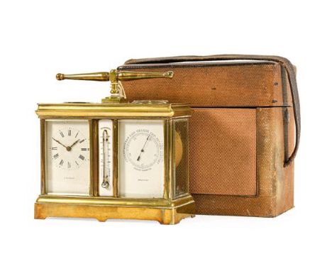 An Edwardian Brass Desk Compendium, retailed by E.Friedley, Bradford, circa 1910, top of the case with carrying handle and be