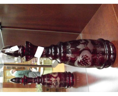 Bohemian flash glass decanter
