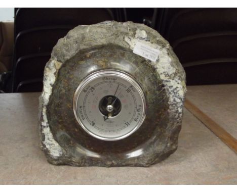 A Cornish Serpentine Stone Barometer