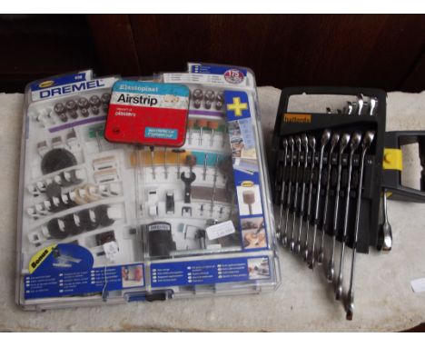 Two spanner sets together with a Dremel set