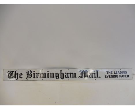 A Birmingham Mail narrow enamel sign, in near mint condition, 60 x 5".