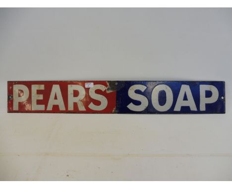 A Pears' Soap enamel strip, with some restoration, 18 1/2 x 2 3/4".