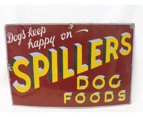 A Spillers Dog Foods rectangular enamel sign in good condition, 30 x 20".