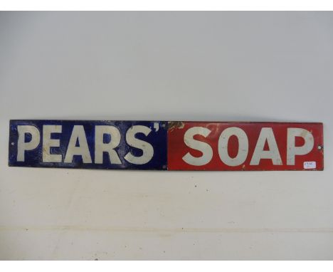 A Pears' Soap enamel strip, with some restoration, 18 1/2 x 2 3/4".