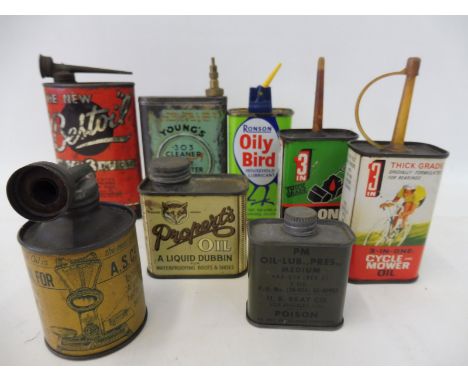 A selection of early tins to include 'Special Oil for The Automatic Scale Co. Ltd.', Bestoil etc.