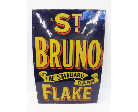A St. Bruno - 'The Standard Dark Flake' rectangular enamel sign, in excellent condition, 24 x 36".
