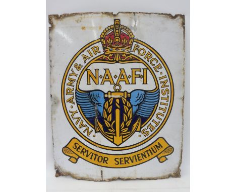 A Navy Army &amp; Air Force Institutes rectangular enamel sign, 24 x 30".