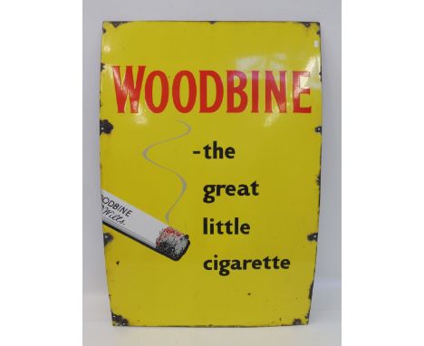 A Wills Woodbine part pictorial enamel sign with good gloss, 24 x 36".