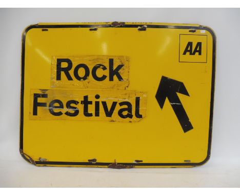 An AA 'Rock Festival' enamel sign, 30 x 22 3/4".
