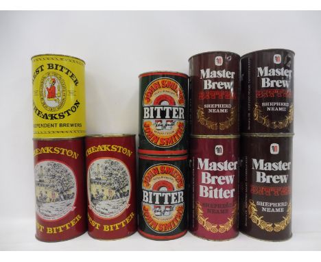 A selection of large scale beer cans, mostly 1980s. 
