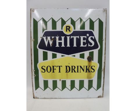 An R. White's Soft Drinks enamel sign, 20 1/2 x 25 1/4".
