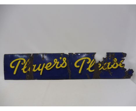 A Player's Please rectangular enamel sign, 60 1/4 x 12".