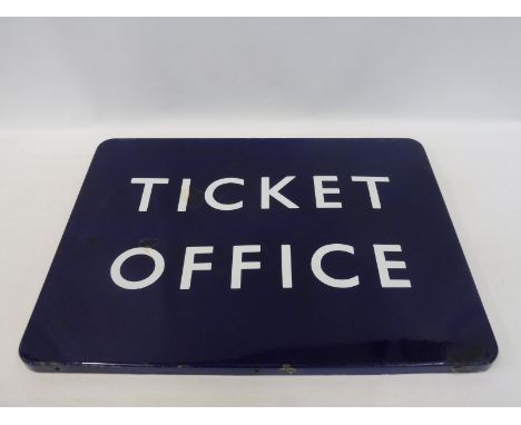 A British Railways Eastern Region 'Ticket Office' rectangular enamel sign, 24 x 18". 