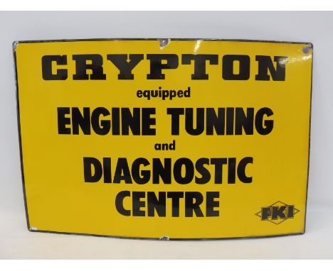A Crypton equipped Engine Tuning and Diagnostic Centre rectangular enamel sign, in excellent condition, 36 x 24".