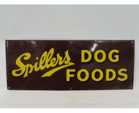 A Spillers Dog Foods rectangular enamel sign, in good condition, 24 x 9 1/2".