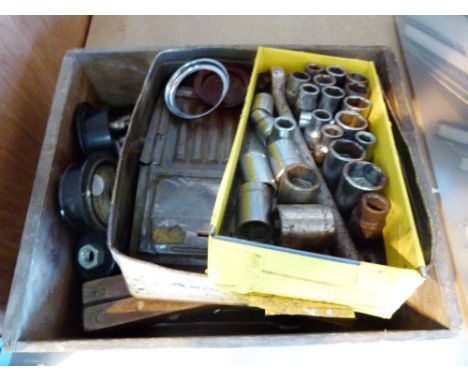 Brookes soap box marked, Moukey brand, containing assorted tools
