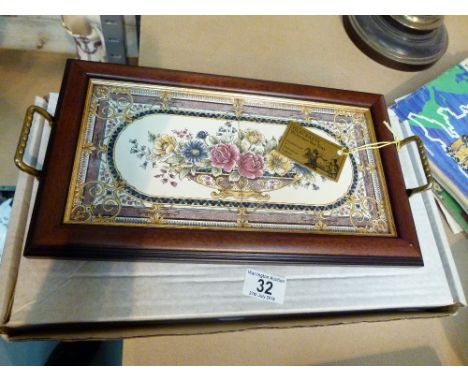 Tile crafts Victorian style ceramic tea tray