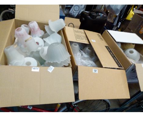 Three boxes of mixed set glass light shades