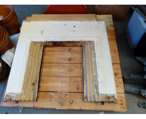 Cast metal white painted Art Deco fire surround