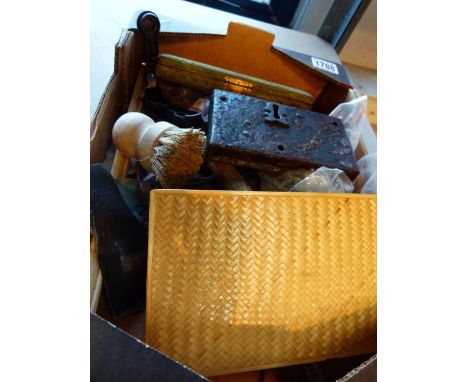 Box of mixed items including watch and clock tools