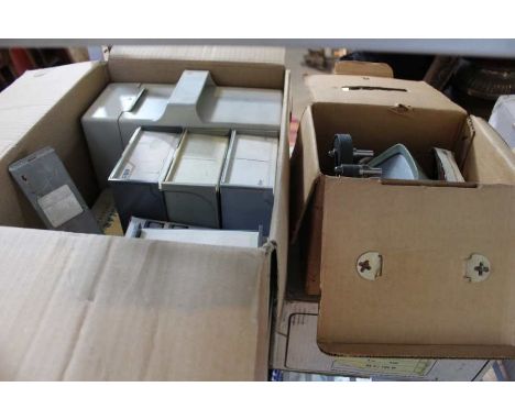 A slide projector, sets of slides and holders and a slide editor