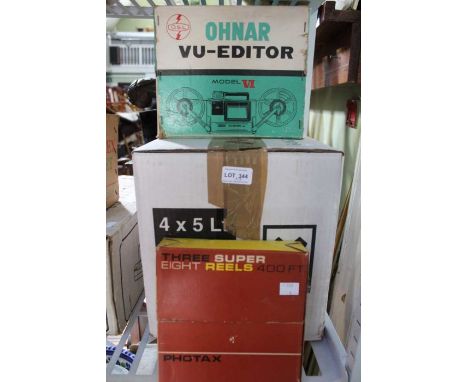 A Cine projector, cine editor and cine reels