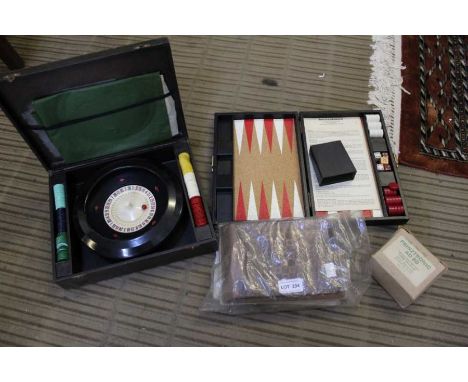 Travelling chess set cased roulette and cased backgammon