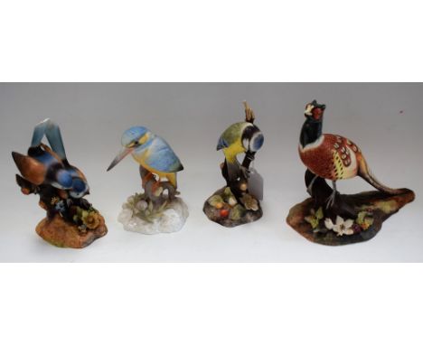 A Royal Crown Derby model, of a Pheasant, painted by K J Brentnall, second quality; others, similar, Fairy Wren, second quali