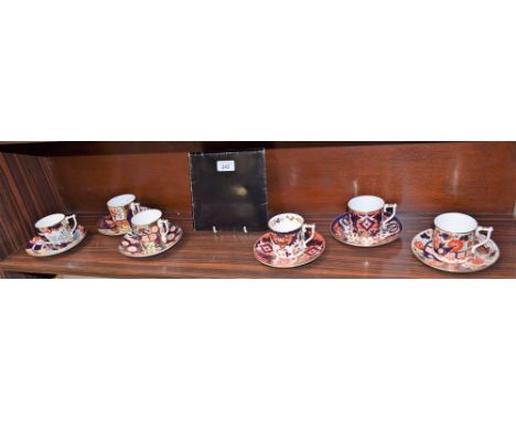 A set of six Royal Crown Derby The Curators Collection cups and saucers, Rich Japan, Acanthus, Derby Old Japan, Derby Garden,