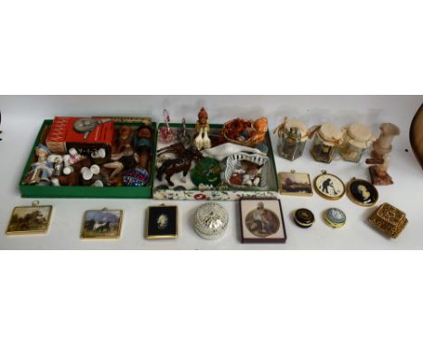 A Crummels enamel patch box, Christmas 1978, boxed; another, Christmas 1979, boxed; another, Jubilee, boxed; a Staffordshire 