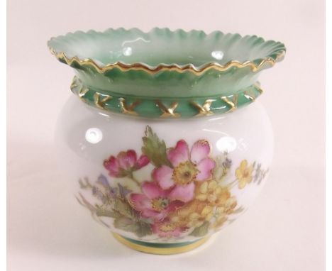 A Royal Worcester vase painted blossom No 1651, 1905