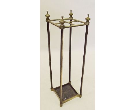 A brass Edwardian four section stick stand 