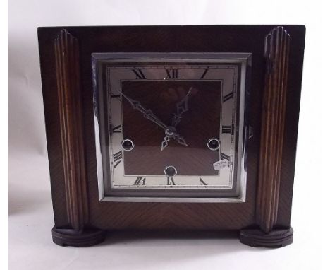 An oak 1930's mantel clock 