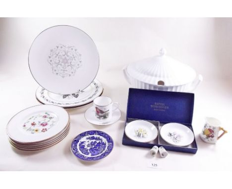 A large white Royal Worcester Warmstry tureen and a group of Royal Worcester items 