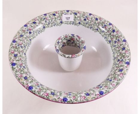 A Copeland Spode toiletry bowl and toothbrush mug - Heals mark 