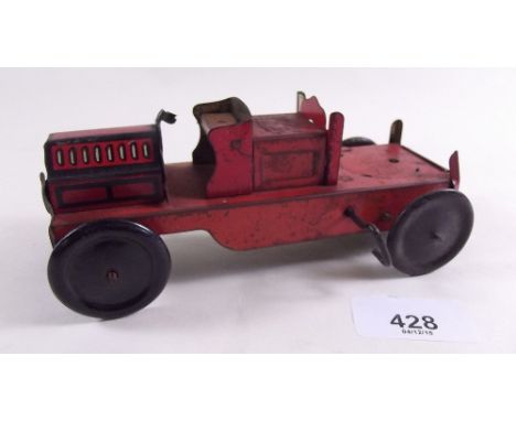 A early Wells tin plate fire engine - incomplete 