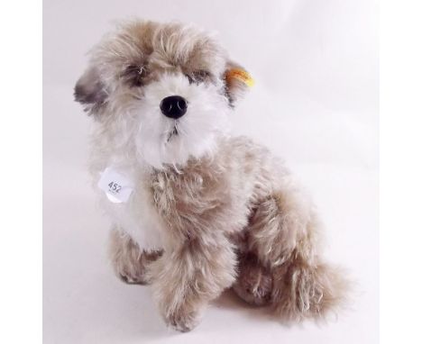 A Steiff mohair sky terrier with label and box No 316643