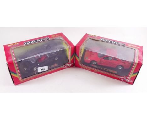 Guiloy - 1:24 scale Lamborghini and Ferrari, boxed 