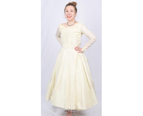 MELANIA  An original vintage American 1950s wedding dress with huge net petticoat (Fits UK10) (RRP £675)Part of a collection 