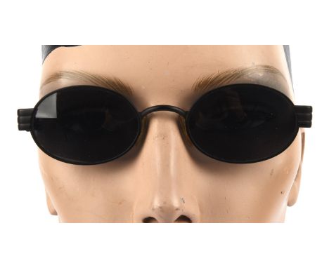 EMPORIO ARMANI 1990s gothic-style sunglasses with black framesCondition Report:  Glasses in good condition, case is battered