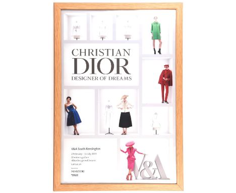 CHRISTIAN DIOR "Designer of Dreams" Victoria & Albert Museum exhibition poster (framed and Perspex glazed) 2019 (81cm x 56cm)