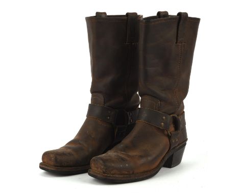 FRYE ladies American vintage brown leather cowboy boots size UK6 US8 RRP £255Part of a collection of fine Vintage Clothing cu