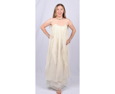 PAMELA FRANCIS An original vintage1960-70s handkerchief-style chiffon wedding dress (Fits UK10-12) (RRP £795)Part of a collec